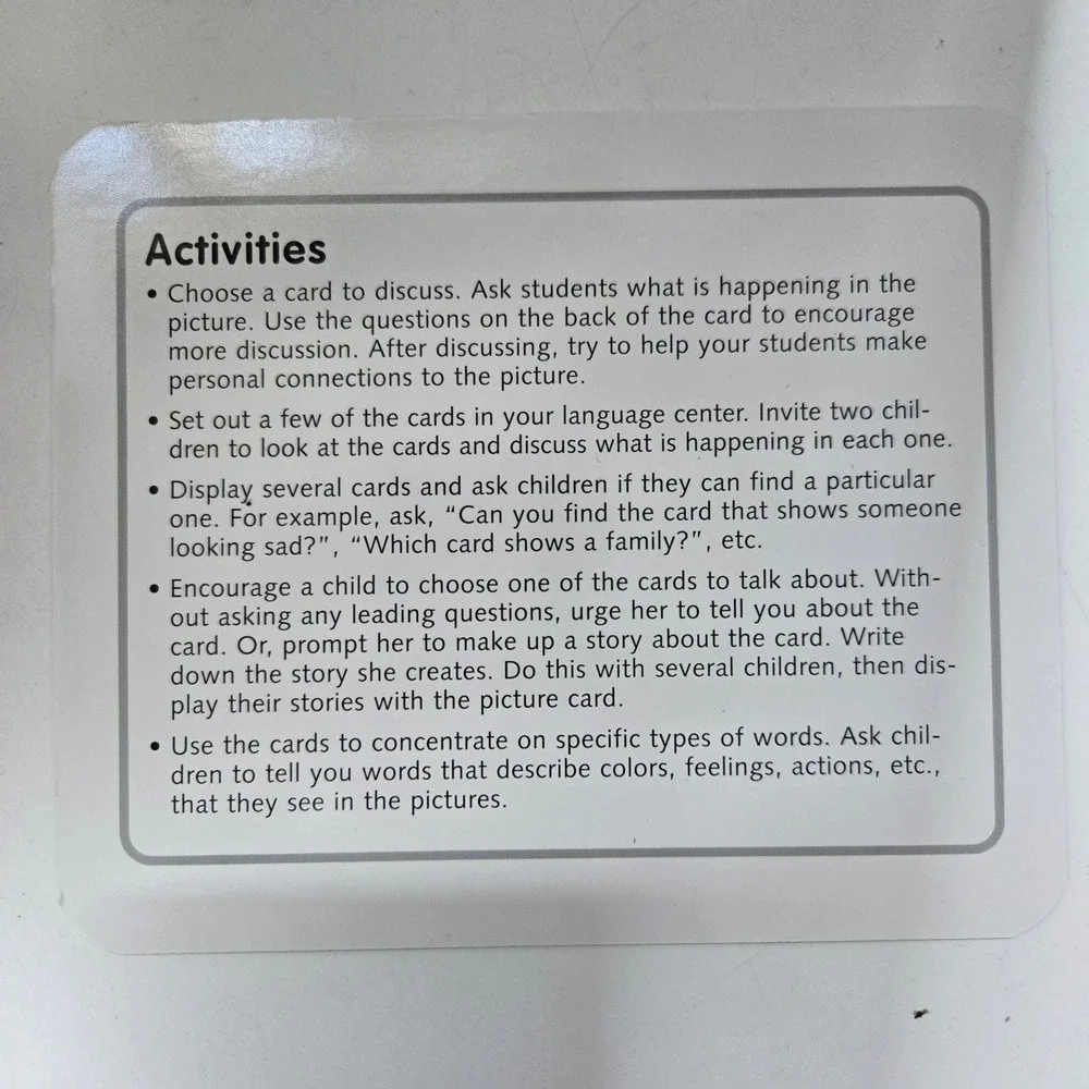 Lakeshore What's Happening? Photo Cards Kids Educational Discussion Prompts Tin
